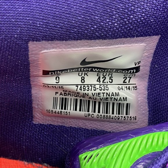 Nike KD 8 Suit VIII Purple Green Kevin Durant Warriors 749375-535 Mens Size 8 - Picture 13 of 13